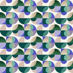 Abstract Circle Geometric Interior Style Seamless Pattern Natural Paper Textured Trendy Fashion Colors Perfect for Wall Paper or Wrapping Print