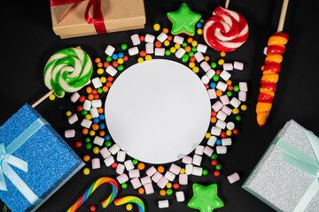 Obraz premium Christmas holidays composition on background with copy space for your text