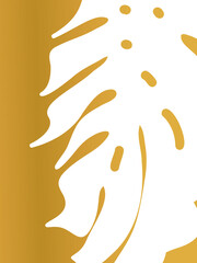 Monstera palm leaves illustration. Vector exotic tropical background. Abstract gradient retro nature wall art.