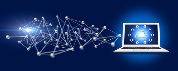 クラウドコンピューティングとネットワーク通信、ネットワーク、クラウド、コンピュータ