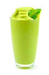 Avocado Smoothie refreshing and healthy decorated carved Avocado Leaf Shape