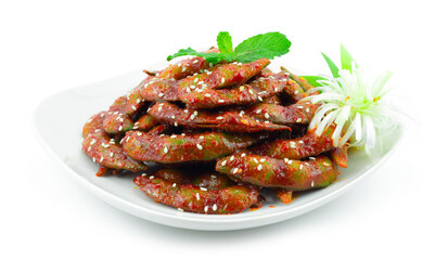 Spicy Edamame healthy snack or side dish Korean Fusion Style