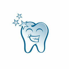 Cute and smiling little teeth on white background