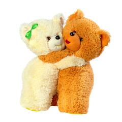 Toy bears isolated on white background