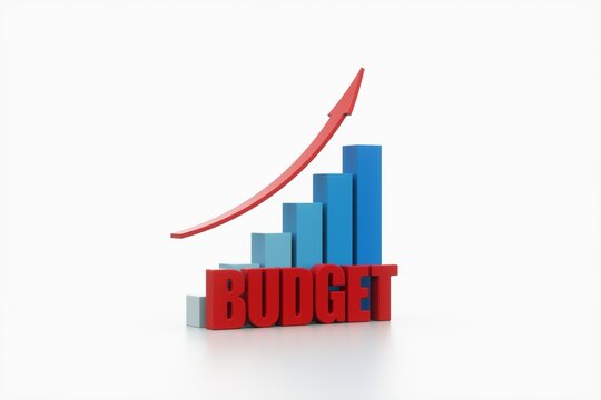 chart and arrow with gudget, business concept, 3d rendering.