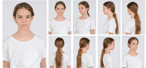Young girl model snap all looks close up