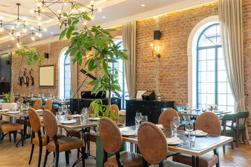 Interior of a modern hotel restaurant
