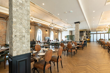 Interior of a modern hotel restaurant