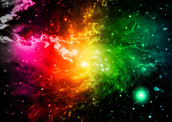 galaxy in a free space. 3D rendering