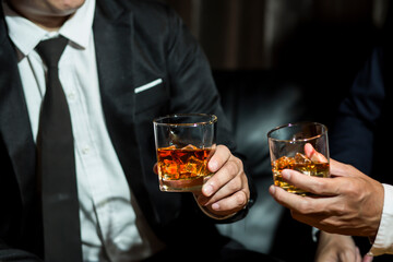 whiskey, for a friendly party in a bar or a restaurant.