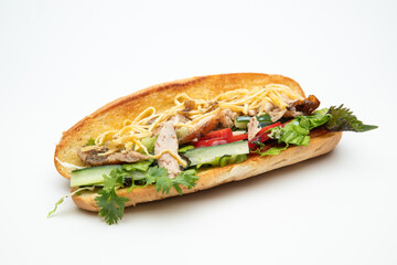 Vietnamese Baguette with grilled chicken and mixed salad