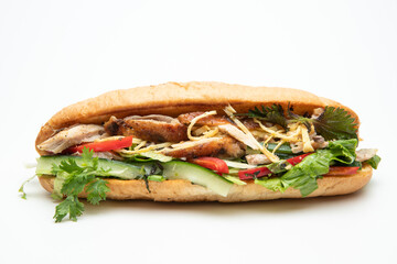 Vietnamese Baguette with grilled chicken and mixed salad
