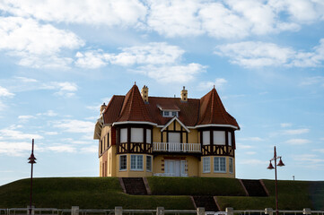 Houses of De Haan or Le Coq sur Mer small coastal village in Belgium
