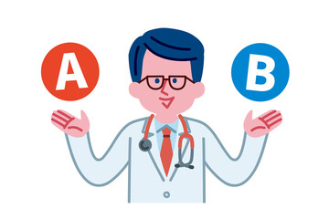 医者(男性)、AとBの選択