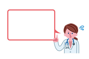 医者(女性)、吹き出し