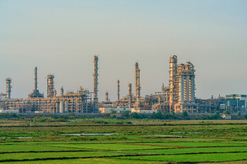Fototapeta na wymiar Dung Quat oil factory or Binh Son oil refinery, Dung Quat, Quang Ngai, Vietnam