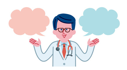 医者(男性)、吹き出し