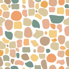 Fototapeta premium Trendy cute hand drawn seamless colorful pattern with crushed stone. Design backgrounds for wallpaper, cover. Vector illustration.