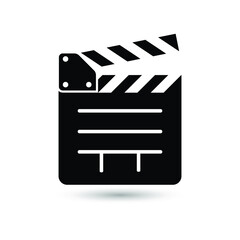 Clapper board icon. Open movie clapper. Vector isolated on white background. EPS 10 