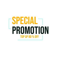 special promotion top uo 80% off template style vector illustration design