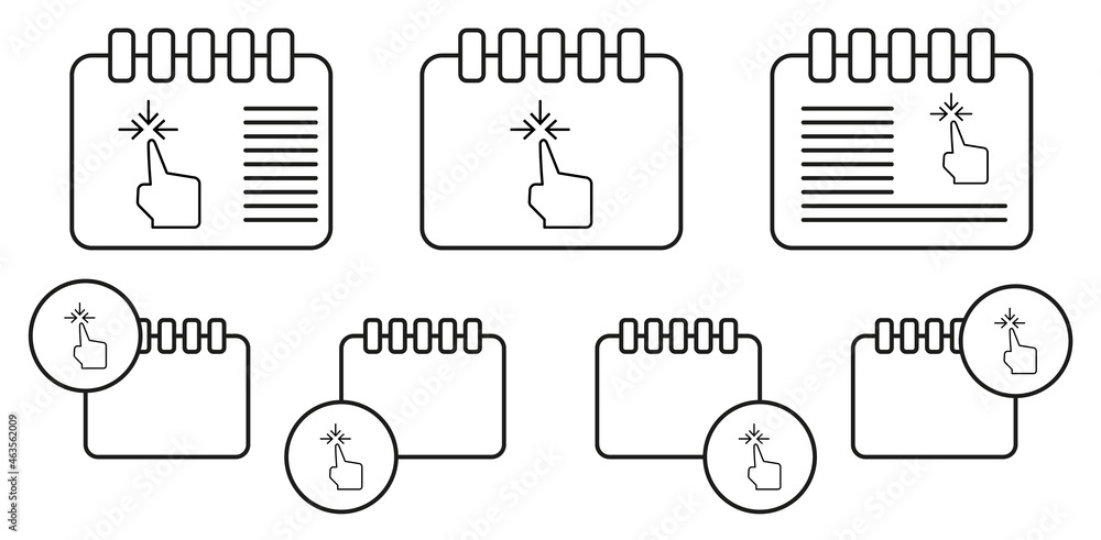 Sticker tap, screen, gesture, finger vector icon in calender set illustration for ui and ux, website or mobi