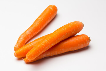 Carrot on white background. Rich in vitamins