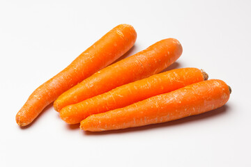 Carrot on white background. Rich in vitamins