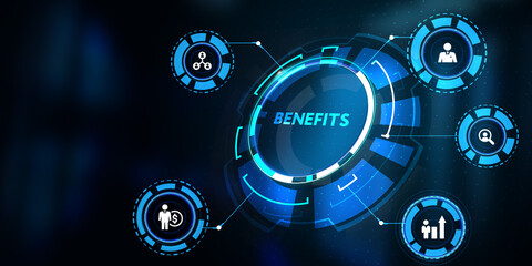 Obraz na płótnie Canvas Employee benefits help to get the best human resources. Business concept. 3d illustration