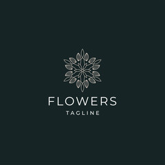 Nature flower logo icon design template flat vector illustration