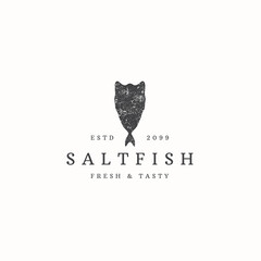 Salt fish logo icon design template flat vector illustration
