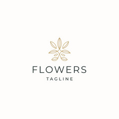 Fototapeta na wymiar Nature flower logo icon design template flat vector illustration
