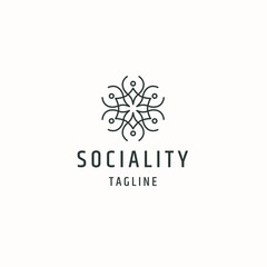 People teamwork logo icon design template flat vector