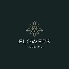 Nature flower logo icon design template flat vector illustration
