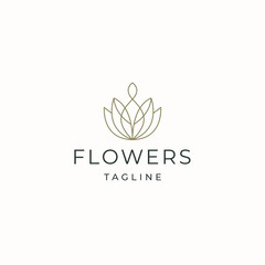 Fototapeta premium Nature flower logo icon design template flat vector illustration