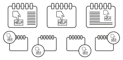 Help, finger, touch, clap vector icon in calender set illustration for ui and ux, website or mobile application