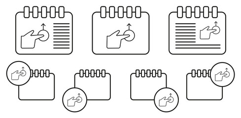 Tap free, finger, touch vector icon in calender set illustration for ui and ux, website or mobile application