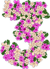 figure three of tropical flowers
