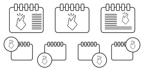 Touch, finger, gesture vector icon in calender set illustration for ui and ux, website or mobile application