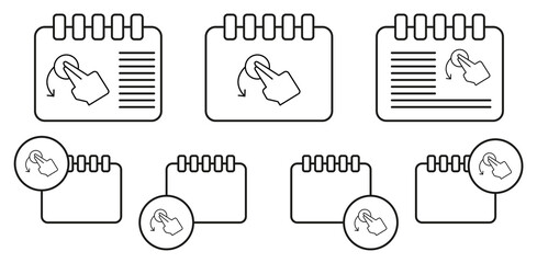 Rotate, finger, touch, gesture vector icon in calender set illustration for ui and ux, website or mobile application