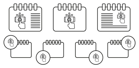 Smartphone, hand, touch, gestures vector icon in calender set illustration for ui and ux, website or mobile application