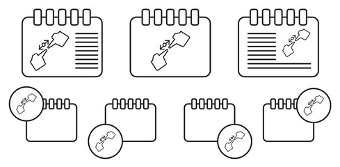 Fingers, touch, touch vector icon in calender set illustration for ui and ux, website or mobile application