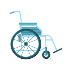 Fototapeta na wymiar Wheelchair isolated on white background. Vector illustration in flat style. 
