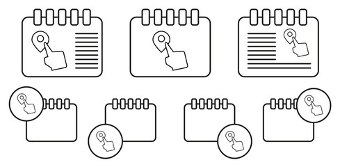 Push, finger, gesture vector icon in calender set illustration for ui and ux, website or mobile application