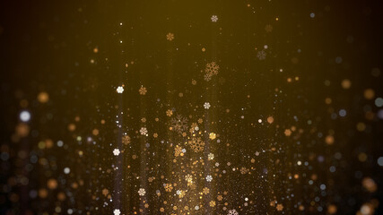Elegant gold snowflakes christmas background with copy space.