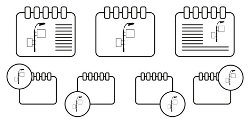 Directional billboard vector icon in calender set illustration for ui and ux, website or mobile application