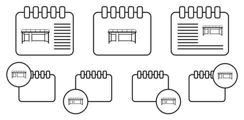 Billboard in bus stop vector icon in calender set illustration for ui and ux, website or mobile application