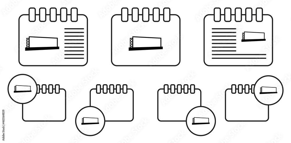 Aufkleber billboard vector icon in calender set illustration for ui and ux, website or mobile application