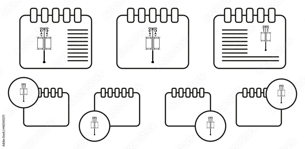 Aufkleber light pole billboard vector icon in calender set illustration for ui and ux, website or mobile appli