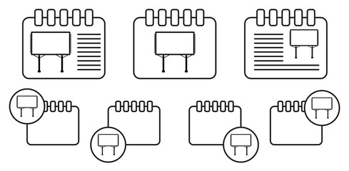 Billboard vector icon in calender set illustration for ui and ux, website or mobile application