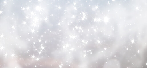 blue snowfall bokeh background, abstract snowflake background on blurred abstract blue